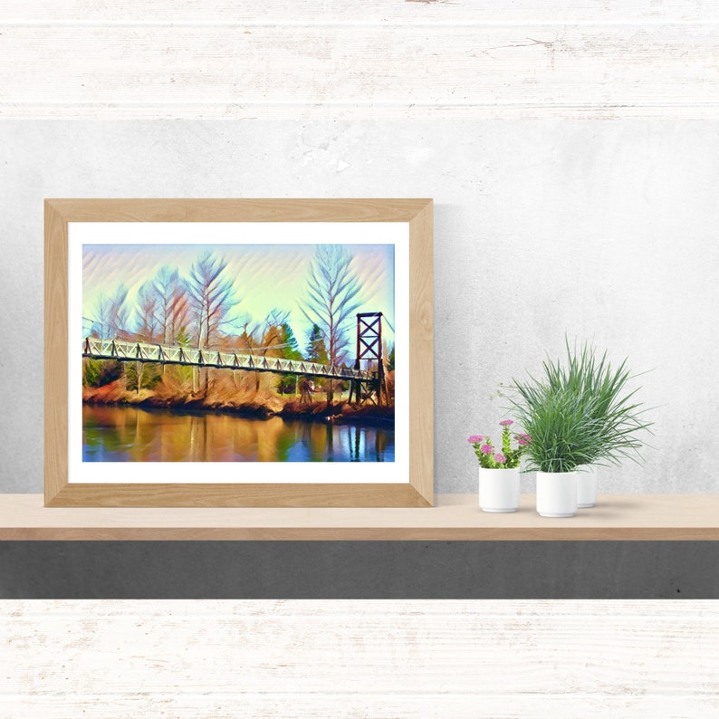 Snoqualmie River Suspension Bridge Print Toltmacdonald Park Snoqualmie