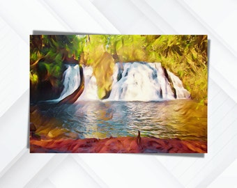 Cherry Creek Falls Autumn Print| Marckworth State Park| Duvall| PNW Waterfall Scene| Marckworth Forest| WA State Park| Office| Housewarming|