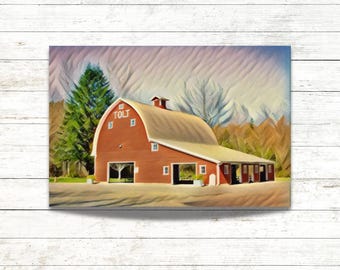 Tolt-MacDonald Barn Print| Carnation| PNW Artwork| Washington Parks| WA Views| Wall Decor| Home| Office| Snoqualmie Valley| Gifts| Red Barn|