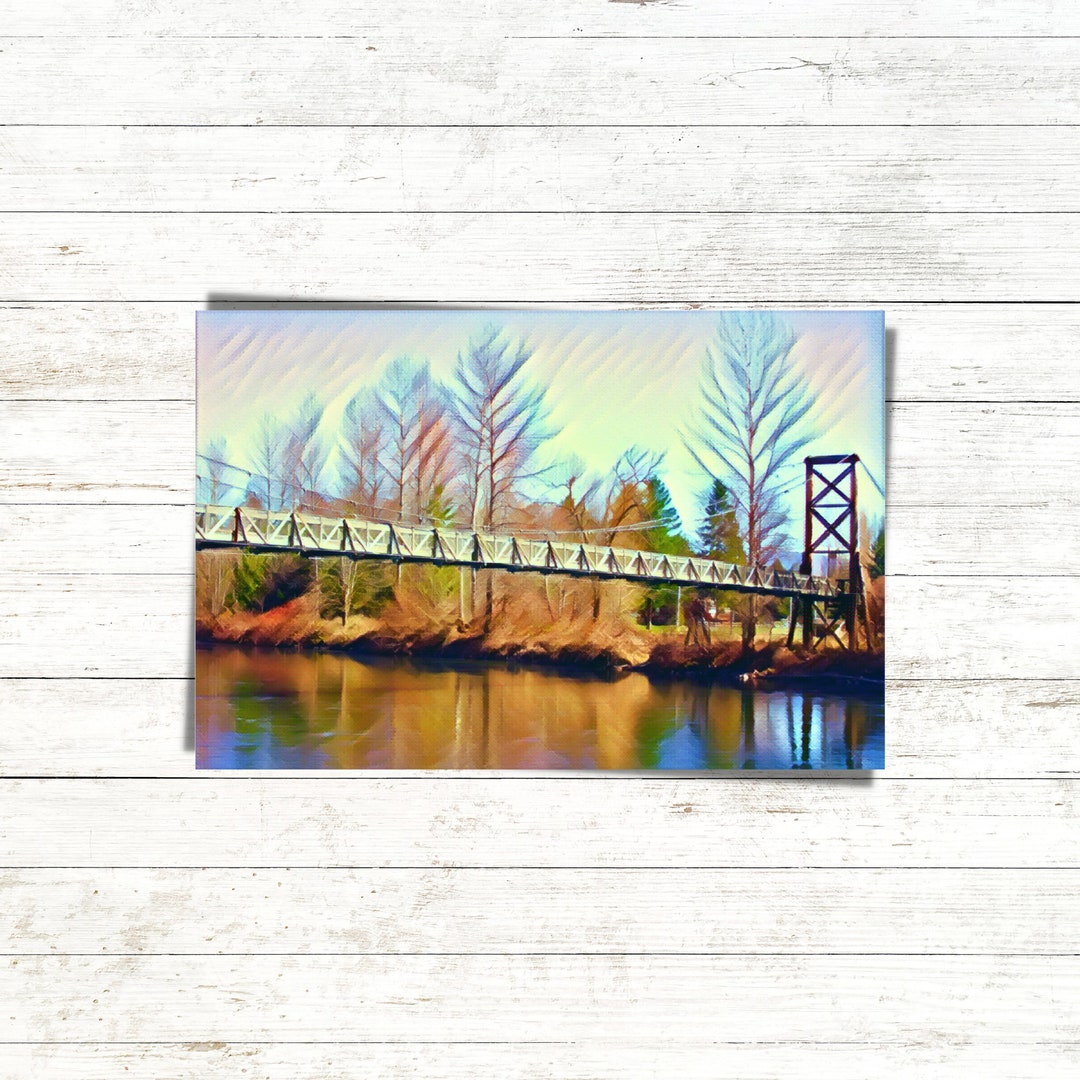 Snoqualmie River Suspension Bridge Print Toltmacdonald Park Snoqualmie