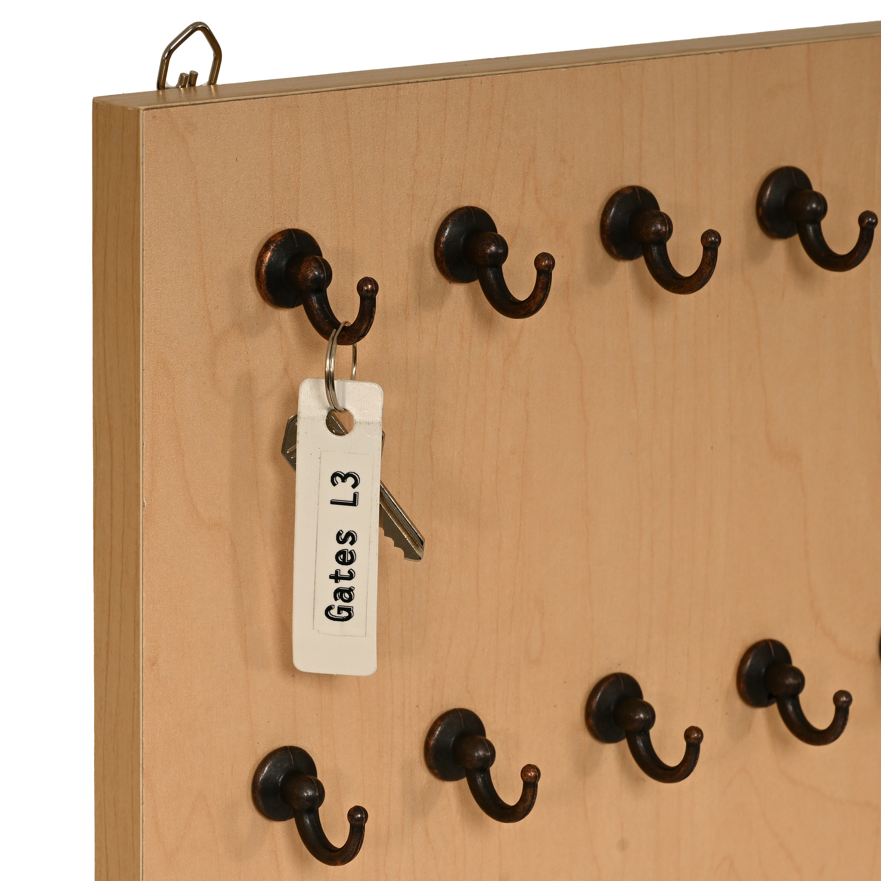 15-MAM Key Holder, 15 Bolted Metal Hooks With Extra Space, Wall Mount ...