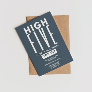 High Five Birthday Theme, 5th Birthday Theme, 5th Birthday Invitation, Instant Download, Customizable Invite, Digital Invitation