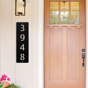 House Number Metal Sign, Personalized Outdoor Plaque, Modern Address Decor, Decorative Plate, Vertical Door Numbers, Custom Street Sign