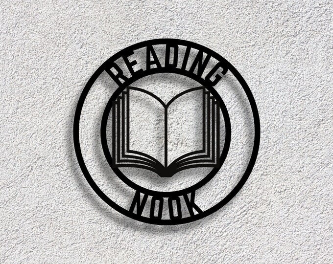 Reading Nook Metal Sign | Readers Gift | Book Nook Sign | Book Room Sign | Gift For Her | Metal Wall Art | Reading Wall Art | Library Sign