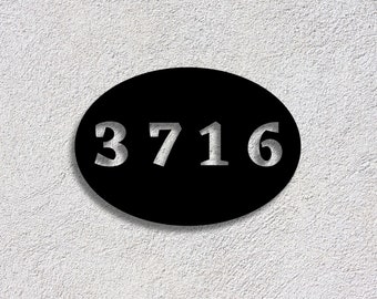 Oval Address Metal Sign | Address Plaque | Metal Home Address Sign | Custom House Number Wall Sign | Housewarming Gift | Modern Address Sign