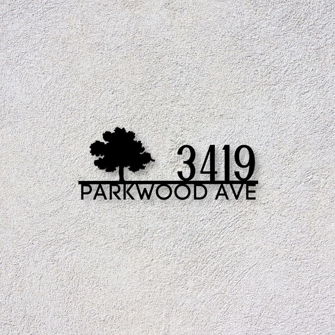 Metal House Number Sign, Metal House Address, Mid Century Deco Sign