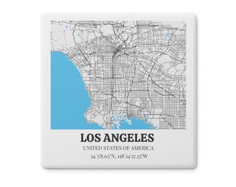 Los Angeles Coasters Street Maps | City Maps Coaster Set | Any Town | Any City | Personalized Coasters | Custom Map | City Coasters Gift