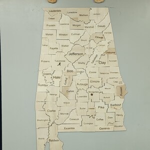 5' X 3' State of Alabama Map (File)