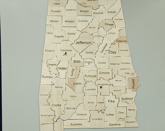 5' X 3' State of Alabama Map (File)