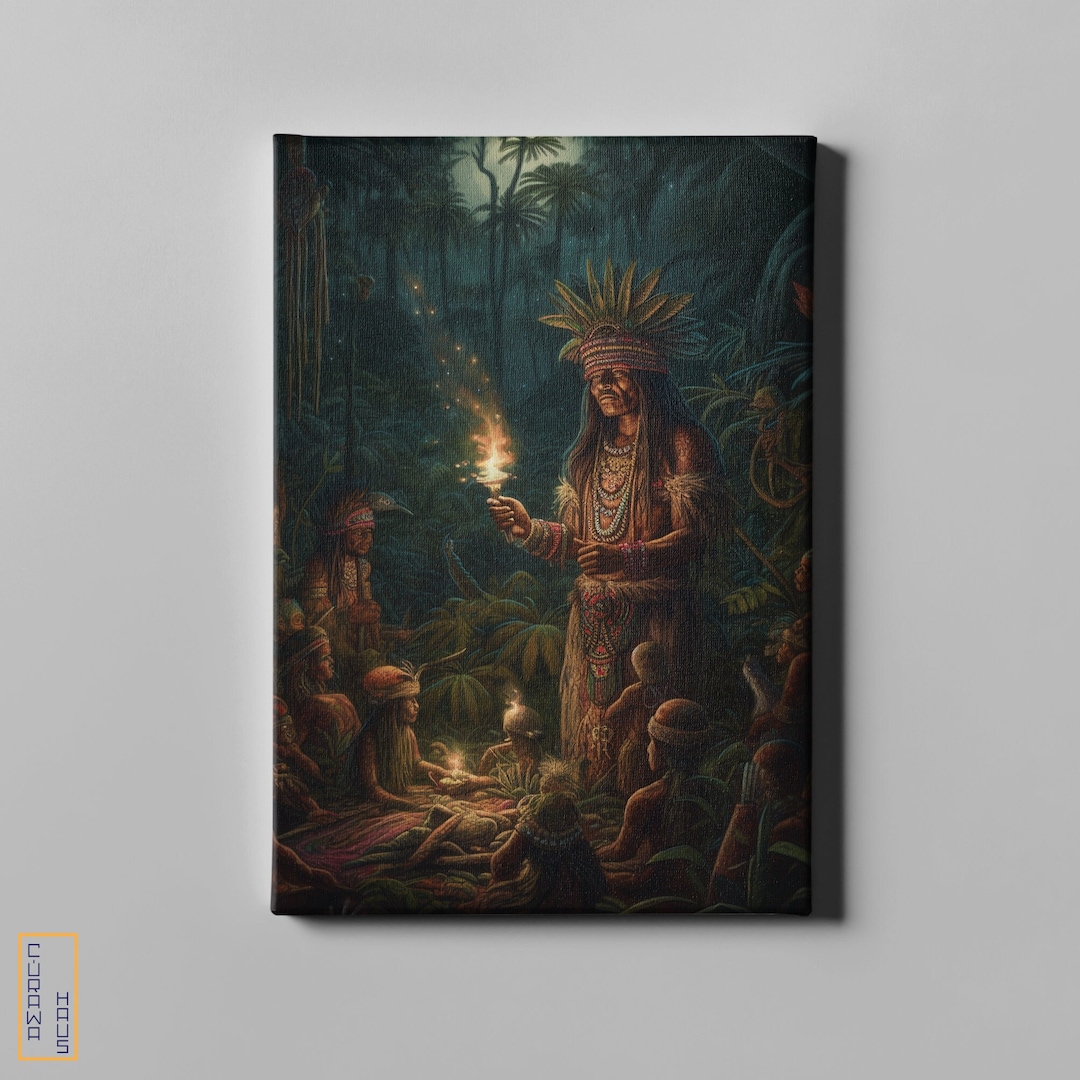 The Ceremony DMT Ayahuasca Yage Shaman Psychedelic Print Wall Art ...