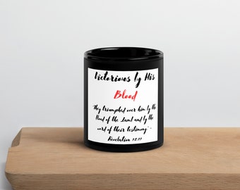 Black Glossy Coffee Mug with encouraging message.Black Glossy Mug