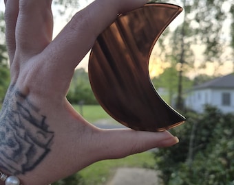 Azazel encanta la luna creciente de obsidiana de encaje negro / Protección • Trabajo con las sombras • Fuerza interior