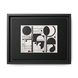 Abstract Geometric Canvas Art Print: Modern Black and White Wall Decor
