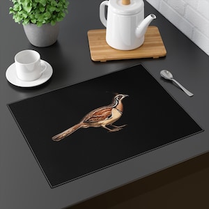 Elegant Bird Placemat: Vintage Style Cotton Twill Dining Decor