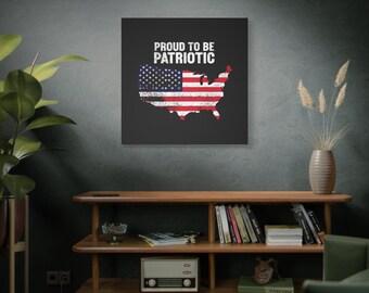 Patriotic USA Wall Art, American Flag Map Print, Proud Patriotic Poster, USA Decor, Fourth of July Wall Art, Veteran American Pride Artwork