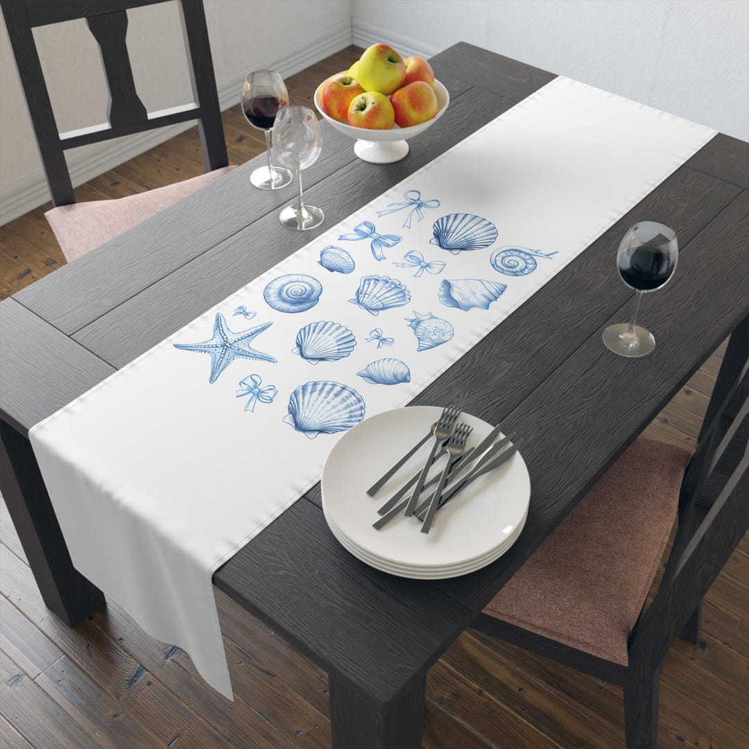 Beach Shell Table Coastal Shells Table Runner: Beach-themed Nautical Decor - Etsy