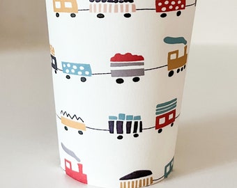 Train Paper Cups (Pack of 8) - Train Birthday Party and Baby Shower - Train Party Decorations - Car Party Cups