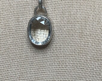 Colgante artesanal de plata de ley con aguamarina azul hielo, 3,75 quilates