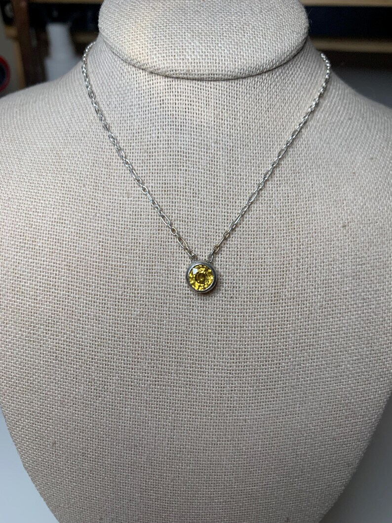 Natural Bright Sunshine Yellow Zircon Necklace. Real, Mined From the