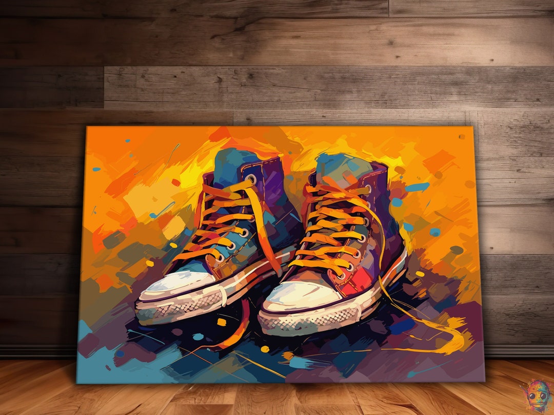 Colorful Sneaker Wall Art, Sneaker Canvas, Sneaker Lover Gift, Shoes