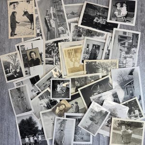 Vintage and Antique B&W Photographs from 1940s-1960s, 40 pieces, Junk Journal Supplies, Ephemera, Vintage Snaps, Vintage Photo Lot No. 5