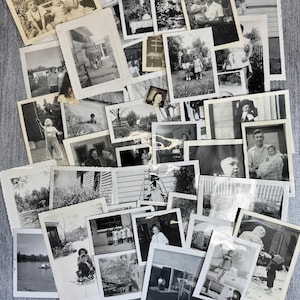Vintage and Antique B&W Photographs from 1940s-1960s, 40 pieces, Junk Journal Supplies, Ephemera, Vintage Snaps, Vintage Photo Lot No. 1