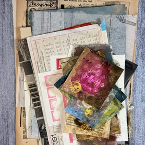 Mixed Media Vintage and New Paper Pack, Collage Paper Kit, 40+ pcs, Book and Magazine Papers for Mixed Media, Ephemera Paper Pack No. 2