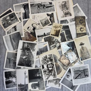 Vintage and Antique B&W Photographs from 1940s-1960s, 40 pieces, Junk Journal Supplies, Ephemera, Vintage Snaps, Vintage Photo Lot No. 4