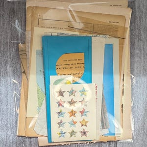Mixed media vintage en nieuw papierpakket, collagepapierpakket, 40 stuks, tijdschrift, kaarten, naaipatroonpapier, Ephemera-papierpakket nr. 4