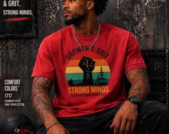 Comfort Colors Strong Minds Black Mens Mental Health Wellness Shirt Motivational Strength Graphic T Shirt Self Care Awareness Wear