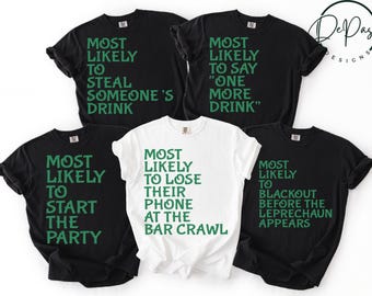 Camisetas para el Día de San Patricio, camisetas para ir de bar en bar, lote para el equipo irlandés, camisetas a juego para amigos de fiesta.