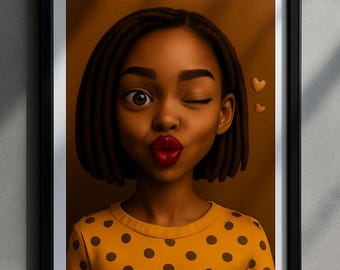 Impresión artística de magia de chica negra, retrato de mujer afrocéntrica imprimible, decoración de pared de empoderamiento