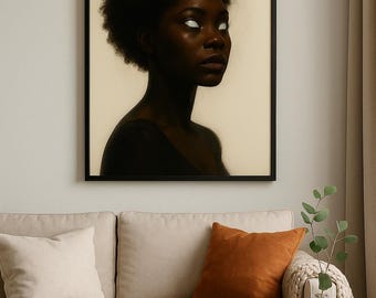 Black Woman Wall Art, Afrofuturism Print, Afrocentric Spiritual Decor, Surreal Black Girl Magic