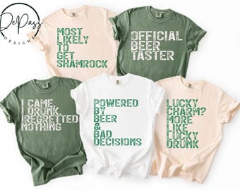 Camiseta grupal para el Día de San Patricio – Camiseta Lucky Crew para recorrido de bares, paquete de camisetas para fiestas