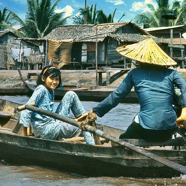 Motorboat On The Saigon River, 1967