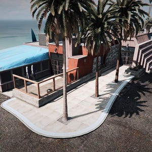 Restaurant en bord de mer MLO | Intérieur et extérieur d'un restaurant côtier personnalisé | Cartographie de jeu de rôle sur le thème du surf FiveM