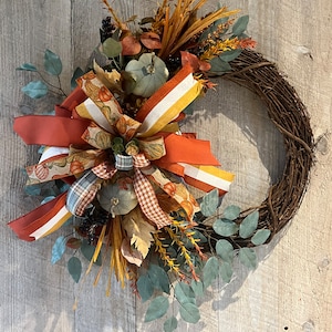 Fall 18 inch Round Grapevine Wreath