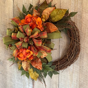 Fall 14 inch Round Grapevine Wreath