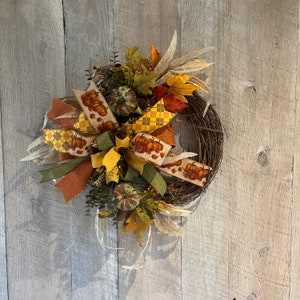Fall 14 inch Round Grapevine Wreath