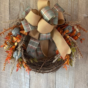 Fall 16 inch Round Grapevine Wreath