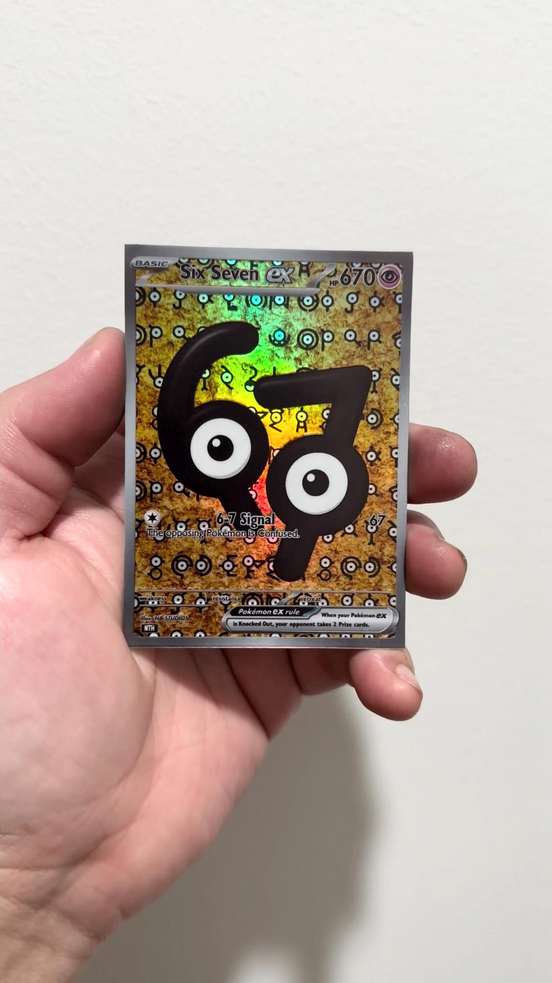 Unown R Custom Card Six Seven EX (6-7) – Custom Pokémon Unown TCG Card | Holographic Fan ...