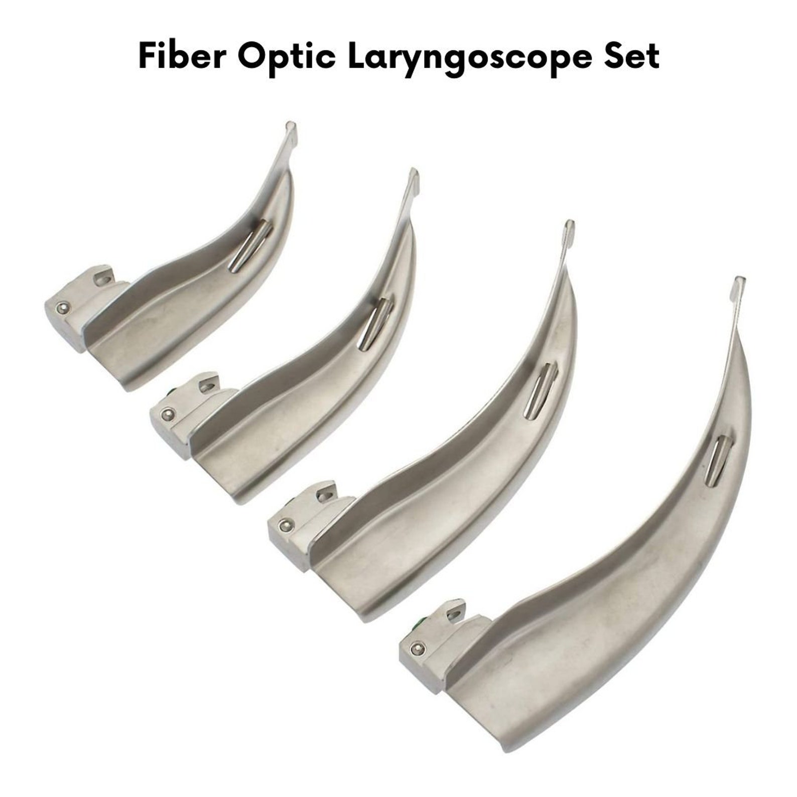Fiber Optic Laryngoscope Macintosh Set - 4 Stainless Steel Blades