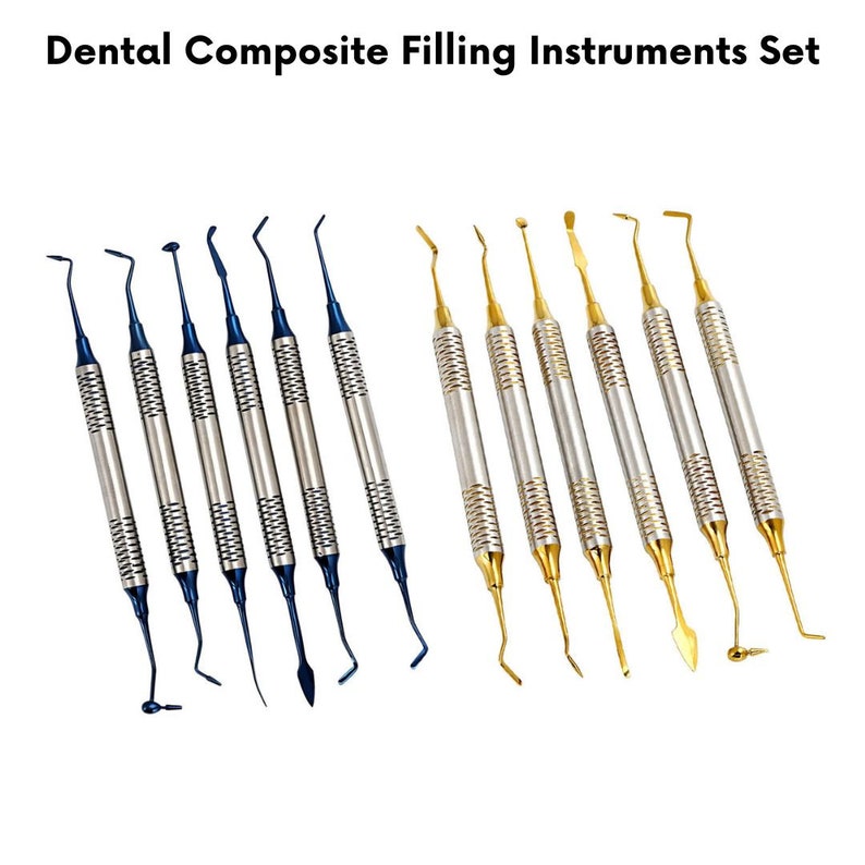 5x Dental Composite Resin Filling Repair Spatula Tools Filling Instruments 6pcs/set Titanium
