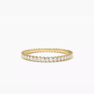 Natural Diamond Ring / 14k Full Diamond Eternity Ring 0.55ctw / Stackable Diamond Eternity Ring / Dainty Diamond Ring / Women's Ring