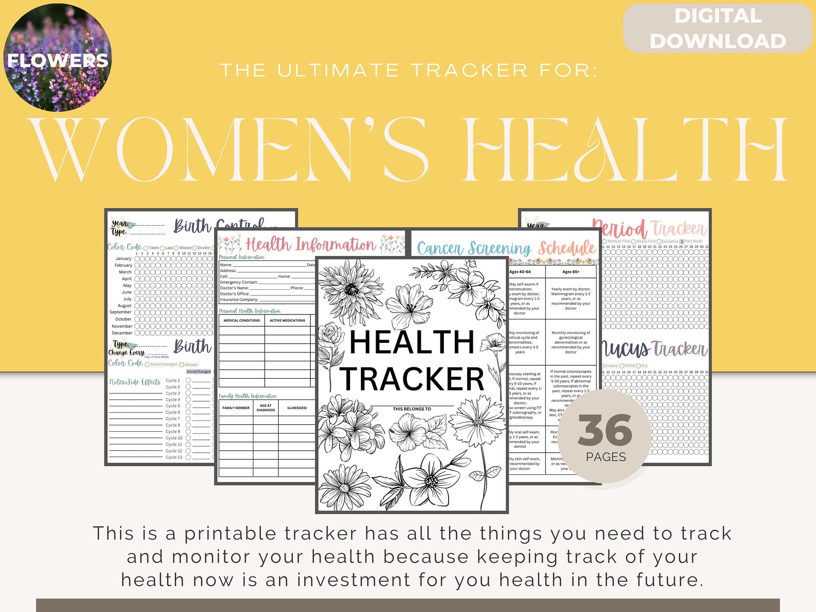 Comprehensive Printable Women's Health Journal Track Etsy