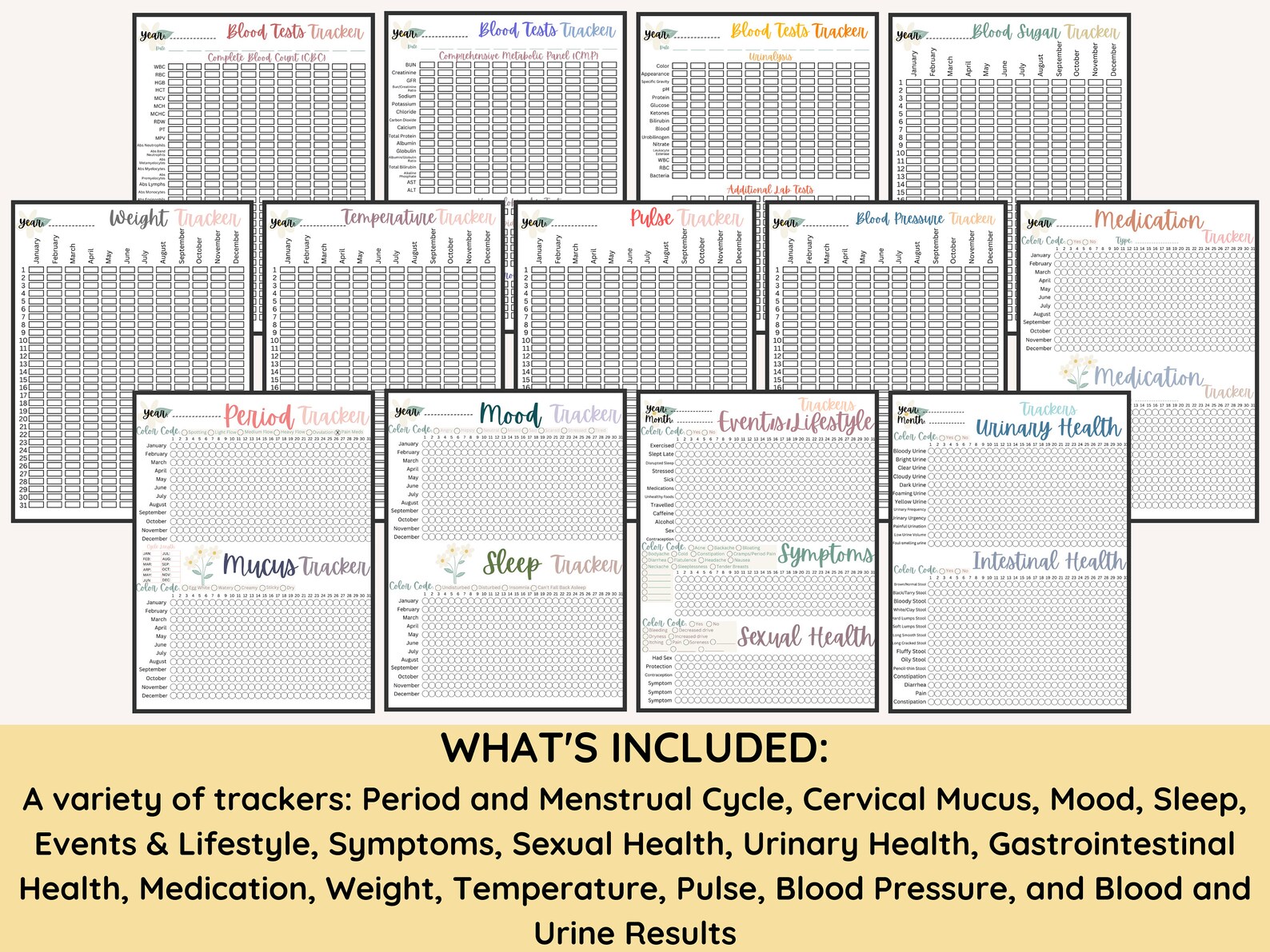 Comprehensive Printable Women's Health Journal Track Etsy