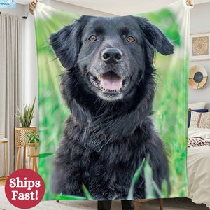 Personalized Dog Photo Blanket Collage, Custom Pet Blanket, Custom Name Dog Blanket, Dog Cat Picture Bedding Blanket With Text, dog lover