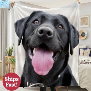 Personalized Dog Photo Blanket Collage, Custom Pet Blanket, Custom Name Dog Blanket, Dog Cat Picture Bedding Blanket With Text, dog lover