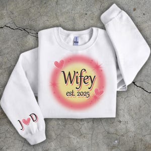 Personalized Wifey Shirt, Mrs Shirt, Bride Sweatshirt, Bride To Be Gift, Honeymoon T shirt, Shirt for Women, Bridal Party Gift, Wedding Gfit
