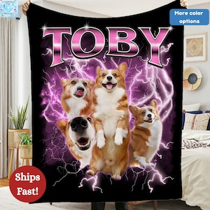 Personalisierte Haustierdecke mit Haustierfoto + Name Personalisierte Hundedecke Personalisierte Hundedecke Katzenbilddecke Haustier Fotodecke Hund Papa Geschenk